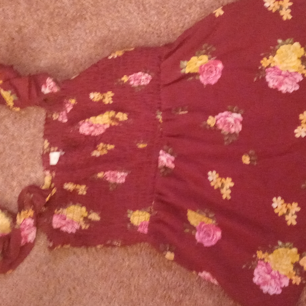 Marroon floral tank top